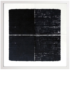 © Serena Amrein, 729 Punkte 5. 2024, Tusche auf Papier, 35 × 35 cm. 2012