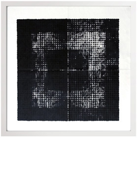 © Serena Amrein, 729 Punkte 8. 2024, Tusche auf Papier, 35 × 35 cm