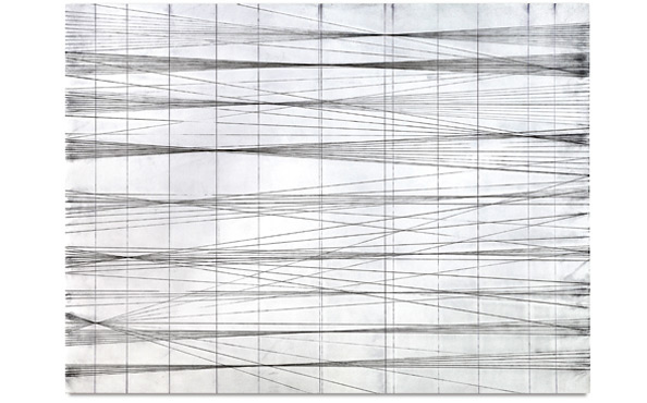 © Serena Amrein, Rauschen. 2020, Schwarzes und violettes Pigmentpulver auf grundiertem Baumwollgewebe, 150 × 200 cm