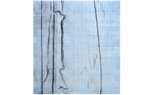 © Serena Amrein, Skala 4. 2020, schwarzes und blaues Pigmentpulver auf grundierter Pappe, 58 × 63 cm
