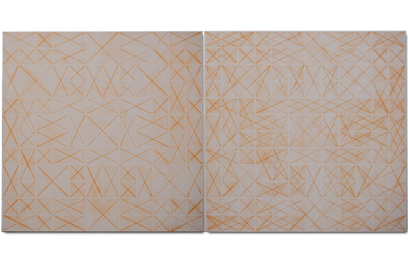 © Serena Amrein, Streifen 1A + 1B. 2015, zweiteilig 110 × 110 cm