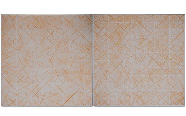 © Serena Amrein, Streifen 3A + 3B, zweiteilig 110 × 110 cm