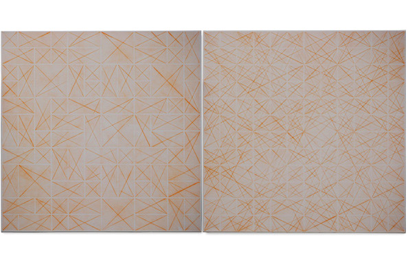 © Serena Amrein, durchkreuzt 2A + 2B, zweiteilig 110 × 110 cm