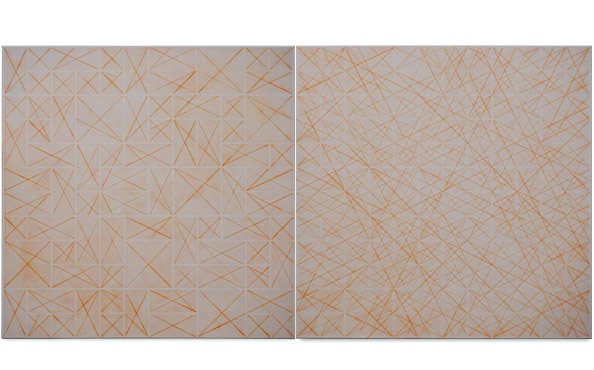 © Serena Amrein, durchkreuzt 3A + 3B, zweiteilig 110 × 110 cm