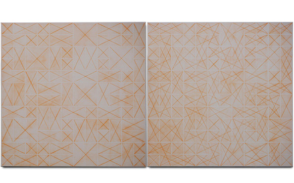 © Serena Amrein, Streifen 2A + 2B, zweiteilig 110 × 110 cm
