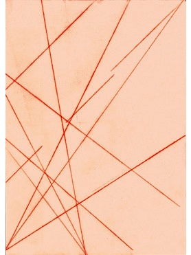 © Serena Amrein, Serie Orangene Linie 2015, Oranges Pigmentpulver auf Papier je 30 × 21 cm