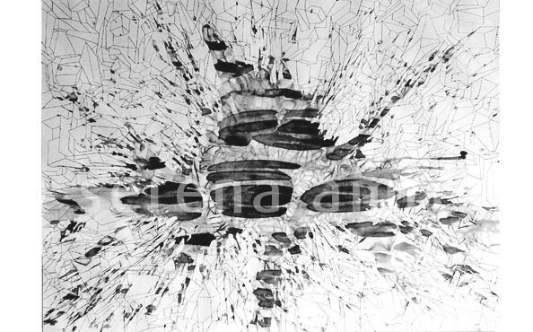 © Serena Amrein, Explosion B. 1995, Tusche auf Papier, 146 × 200 cm