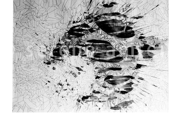 © Serena Amrein, Explosion 3. 1995, Tusche auf Papier, 146 × 200 cm