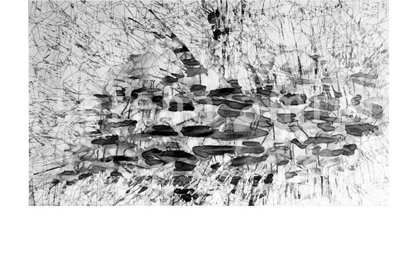 © Serena Amrein, Explosion F. 1995, Tusche auf Papier, 146 × 200 cm