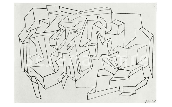 © Serena Amrein, Explosion. 1995, Skizzen zu Explosion, 1995, 15 × 21 cm