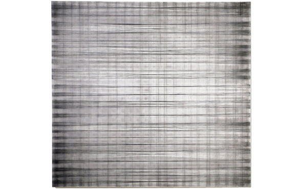 © Serena Amrein, gris-gris 1. 2017, Schwarzes Pigmentpulver auf grundiertem Baumwollgewebe, 150 × 160 cm