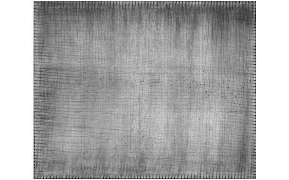 © Serena Amrein, Schlagschnur, Schwarzes Pigmentpulver auf Baumwollgewebe