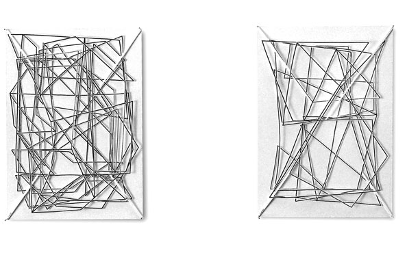 © Serena Amrein, 6 × 1 = 1. 1995, Tuche auf Papier, 21 × 15 cm