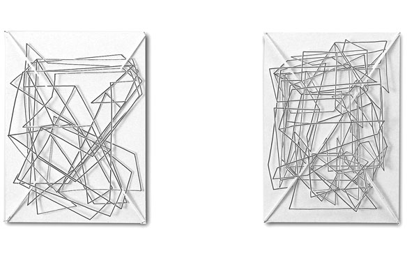 © Serena Amrein, 6 × 1 = 1. 1995, Tuche auf Papier, 21 × 15 cm