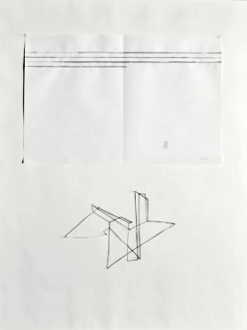 © Serena Amrein, zum Beispiel. 1995, Tuche, Stecknadeln, Fotokopie auf Papier, 50 × 40 cm
