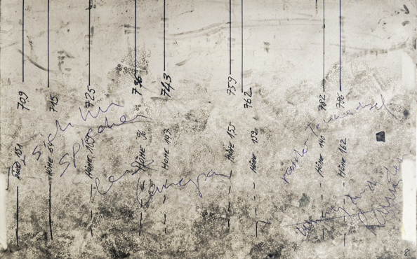 © Serena Amrein, Bodenzeichnungen auf Pappe, 65 × 100 cm, Kunsthaus Zofingen (CH)